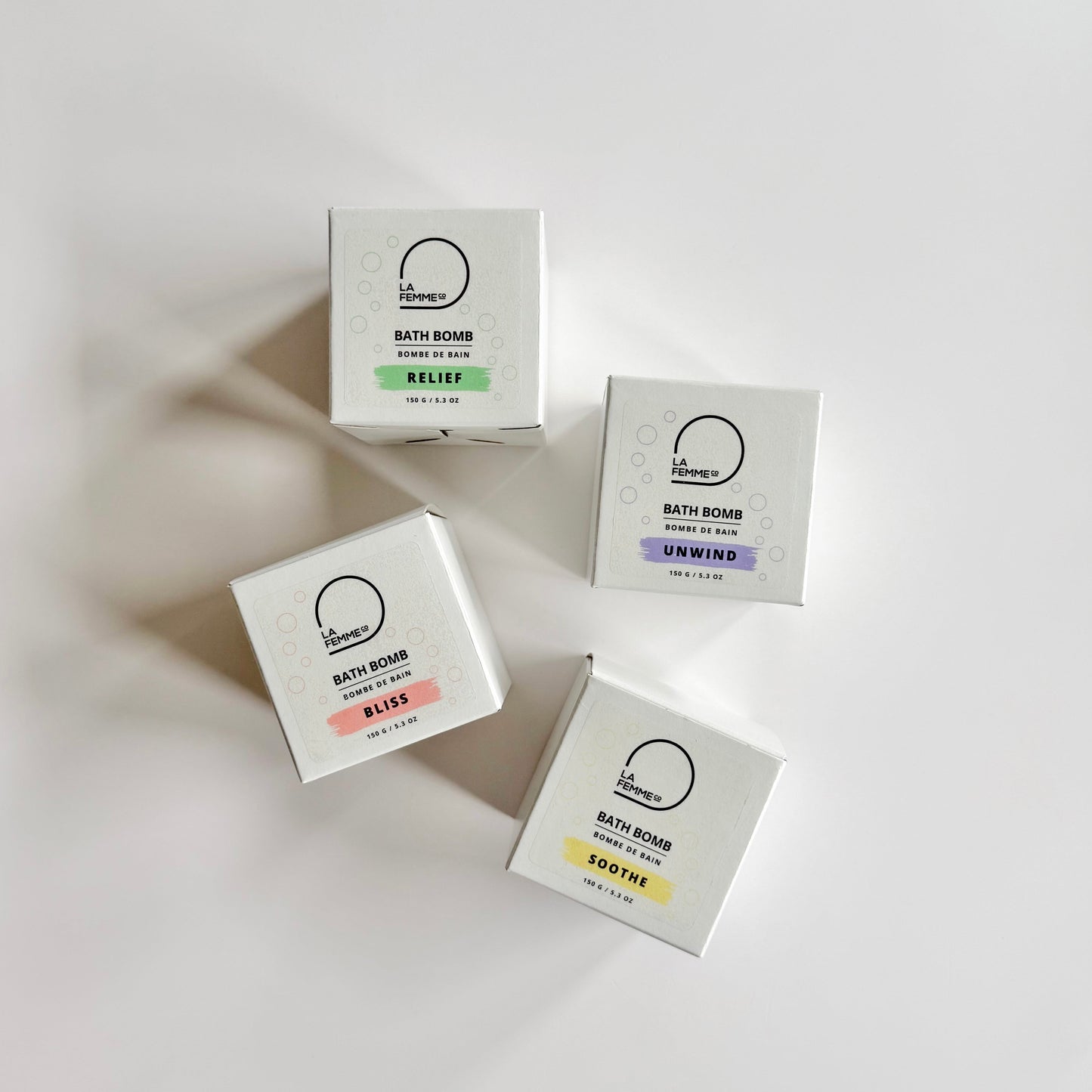 Natural bath bombs relief, unwind, bliss and soothe