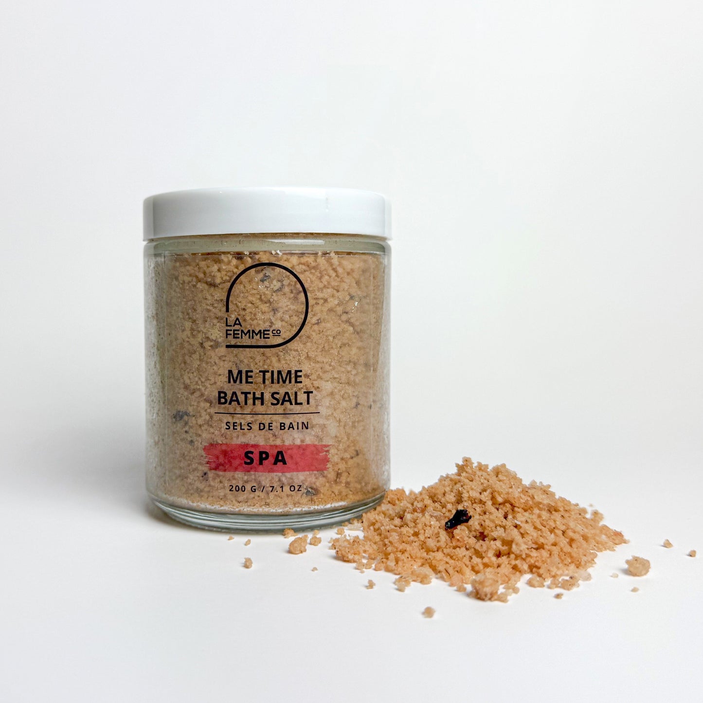 pink floral bath salt soak in jar